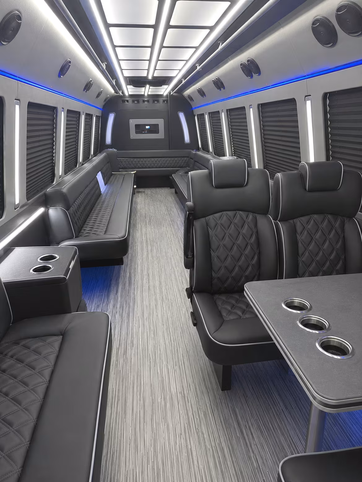 alexandria 25 passenger party bus inside