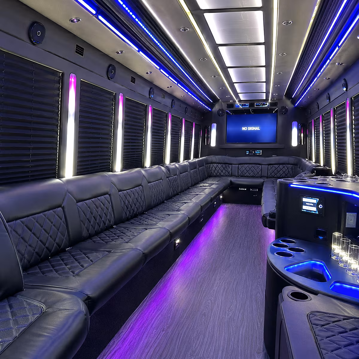 alexandria 30 passenger party bus inside