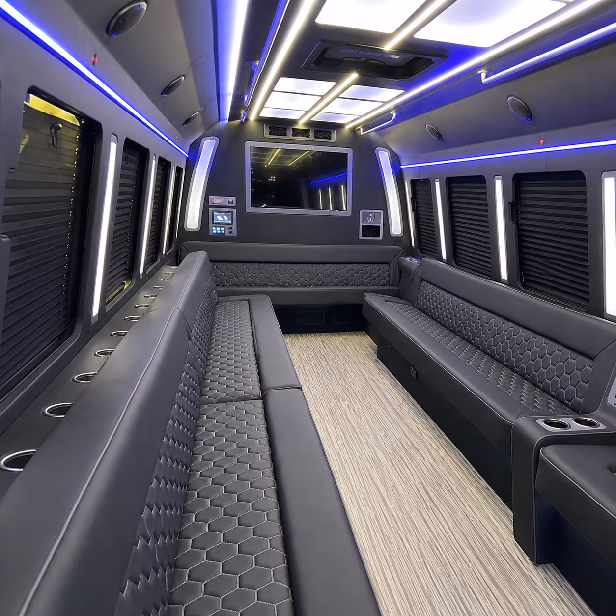 alexandria 40 passenger party bus inside