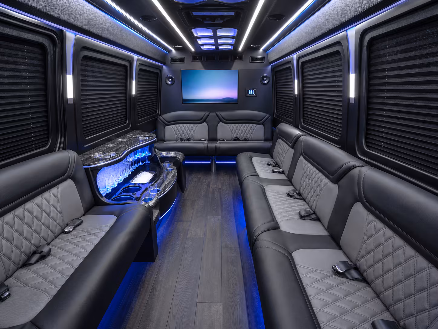 alexandria 50 passenger party bus interior